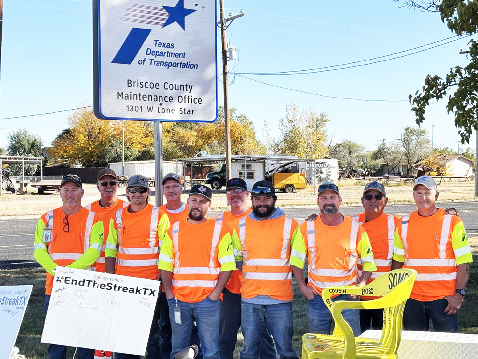 END THE STREAK Representatives of the Texas Department of Transportation were in Silverton Nov. 7 with their traveling End The Streak exhibit, which aims to bring attention to the state’s tragic record of traffic deaths. The agency was slated to bring the display to the Matador TxDOT office on US 62 Nov. 10 as well. | COURTESY PHOTO