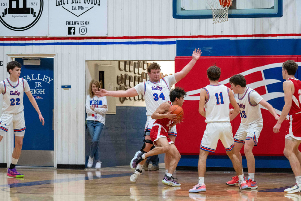 VALLEY BOYS The Valley boys varsity basketball team took a tough loss last week to Silverton 40-32, but they are still in the playoff hunt, only one game back of Silverton and Groom. | COURTESY PHOTO