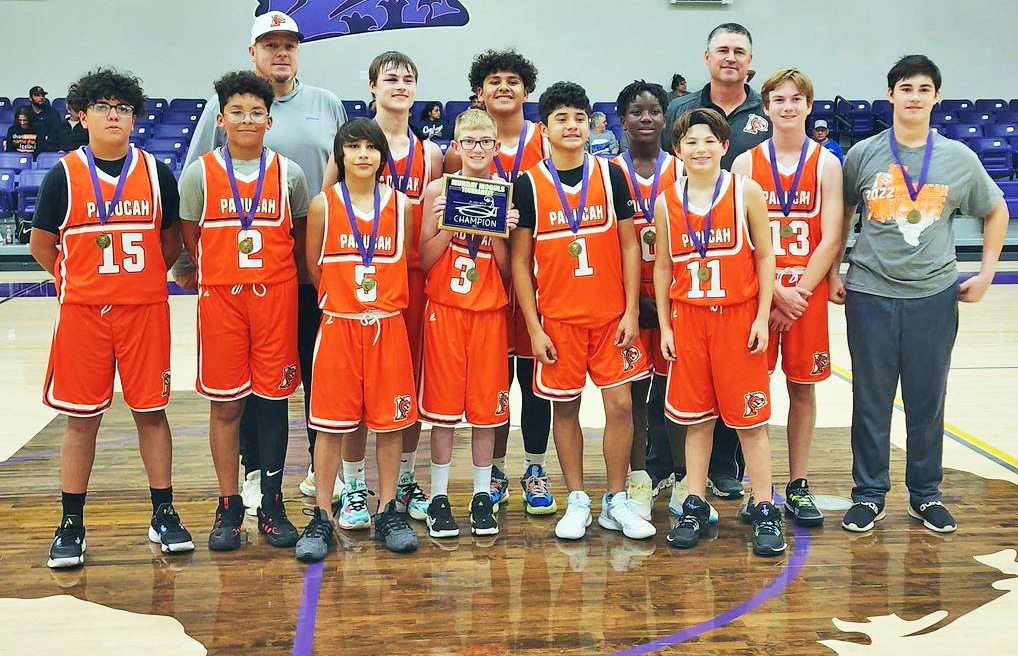 TOURNEY CHAMPS Congratulations go to the Paducah Junior High boys on winning the Munday Junior High Basketball Tournament Saturday. | COURTESY PHOTO