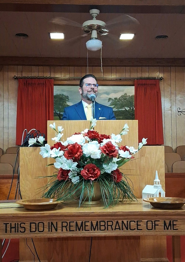 IN THE PULPIT at the First Baptist Church of Turkey is new pastor Joel Damron. | COURTESY PHOTO
