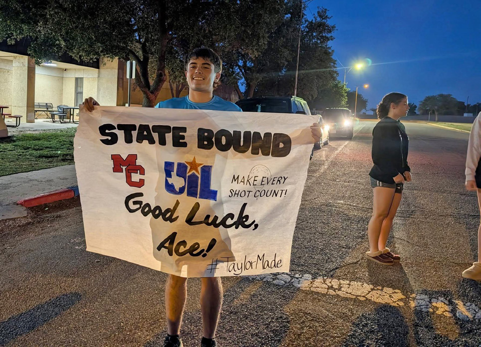 SOPHOMORESTANDOUT AceTaylorofMotleyCountyHighSchool is headed to Crystal Falls Golf Club in Leander, north of Austin, to compete in the State golf tournament. District 1A play was set to begin April 27. | COURTESY PHOTO