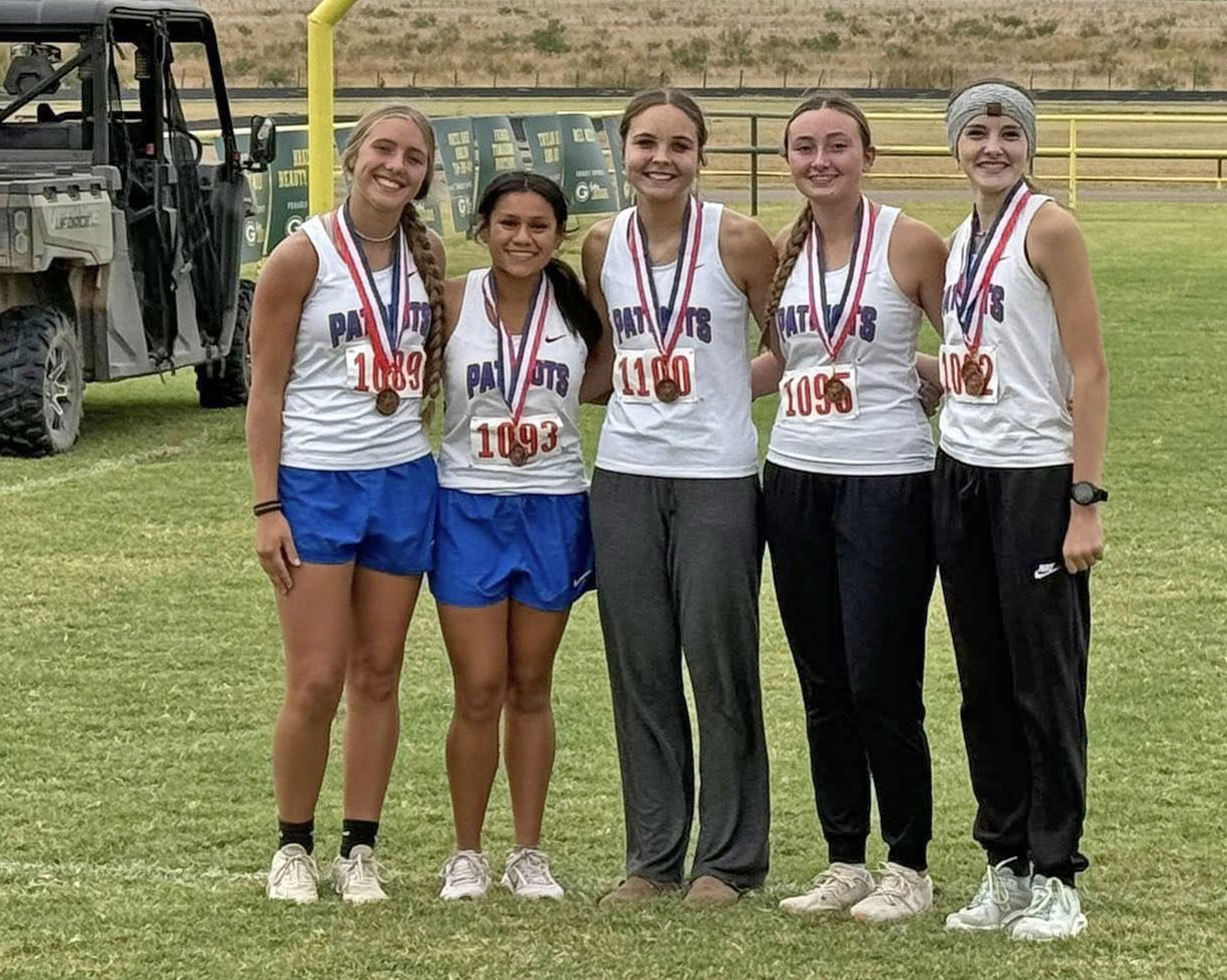 THE LADY PATRIOTS are Regional bound after placing third as a team at their district cross country meet in Guthrie Oct. 8. | COURTESY PHOTO