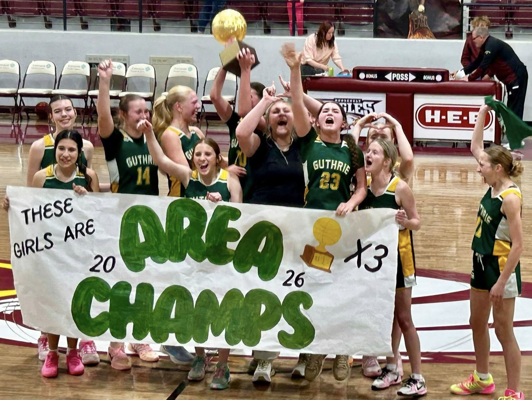 AREA CHAMPS The Guthrie Lady Jags won the Area playoff championship defeating Klondike 49-43 early last week, and then had their season come to a close when they lost to number two in the State, Nazareth 54-24 Monday night. | COURTESY PHOTO