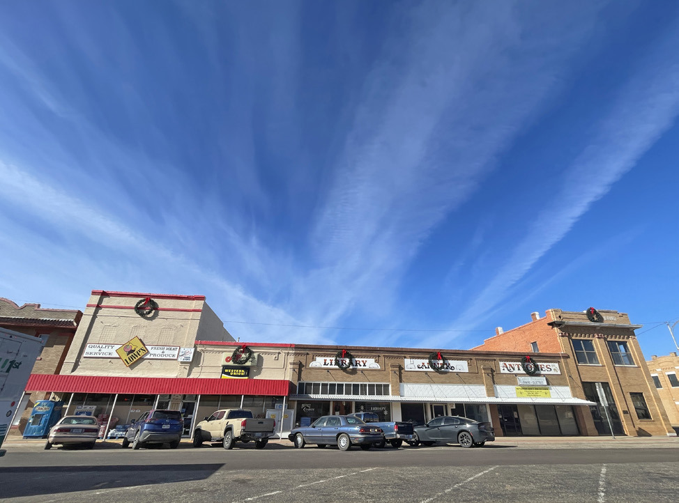 THE LOWE’S MARKET, at left in this 2021 photo, has been an anchor of Matador’s main commercial block for the past 35 years. A planned closure of the store, according to locals, would leave other businesses, such as the Hotel Matador bed &amp; breakfast next door and Billie Dean’s Restaurant on U.S. 62 in tough straits—not to mention local families, a hard-working ranching community, and visitors to the area. | CAPROCK COURIER