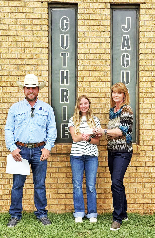 Congratulations go to Lynndee Foster for receiving the H.L. Ayers Memorial Scholarship. Foster is a 2025 graduate of Guthrie High School and plans to attend West Texas A&amp;M University. H.L. Ayers represented Foard County as a member of the Gateway Groundwater Conservation District board from its inception and was a friend and asset to the District. | COURTESY PHOTO