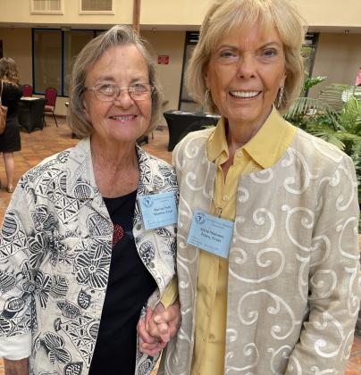 UNITED IN HISTORY Marisue Potts (left) of Matador, a former president of the West Texas Historical Association, was named a fellow of the association last week. Incoming WTHA president Sylvia Mahoney (right) of Fort Worth was named a WTHA fellow in 2015. | CAPROCK COURIER