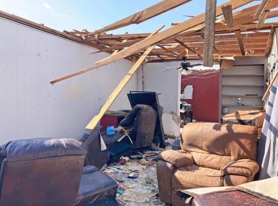 Furniture and other household items were removed from the home of Jeremy and Danika Jameson after the storm.