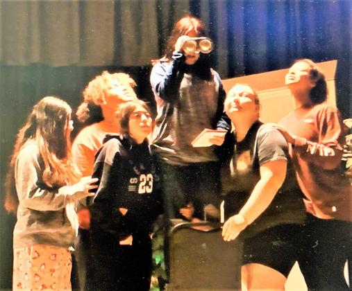 ONE ACT PLAY Motley County students are in rehearsals for UIL One Act Play. They will be competing March 2 with their production of “Any Body for Tea” at the district meet in Spur. | COURTNEY MENDOLA PHOTO