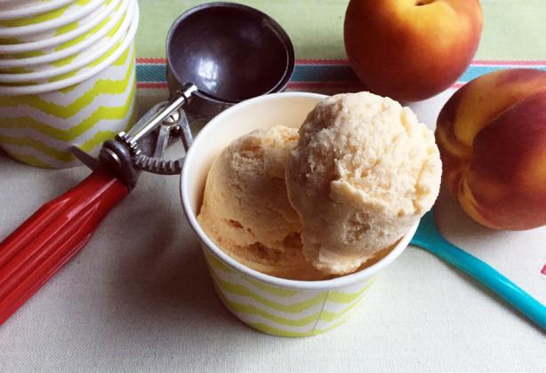 JUST PEACHY Crank up this non-dairy mixture, which packs just as much peachy punch as your original ice cream recipe. | ANGELINA LaRUE PHOTO