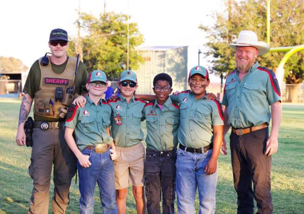 POSTINGTHECOLORS Paducah’sTrail Life troop posted the colors for the audience before Paducah’s Homecoming game on Friday night. | SHERI BATY PHOTO