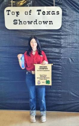 Lindee Miller wins Top of Texas FFA honors