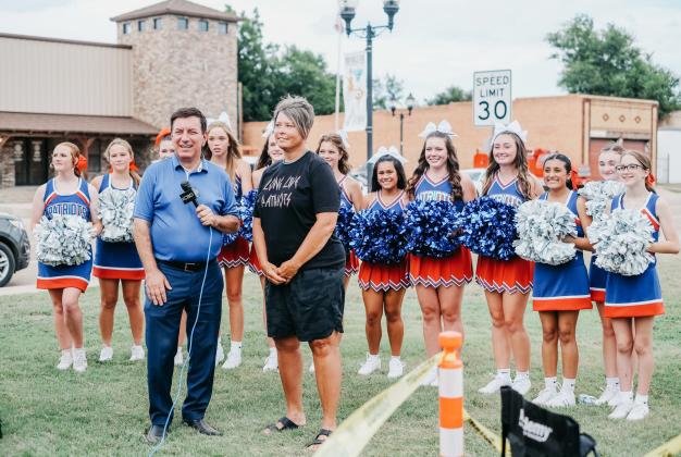 wasinterviewedbyKCBDSportsAnchorPete Christy during the Lubbock television station’s Live Community Coverage Tour Wednesday, July 23. | COURTESY PHOTO