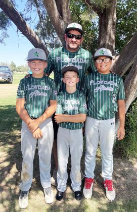 ALL STARS Silverton Little League players and Coach Lorenzo Rodriquez competed last week in the District 38 All Star Tournament, playing on the Floydada team. Players, from left, are Dillon Martin, Slade Martin, Gabino Rodriguez, with Coach Rodriguez in the back. | COURTESY PHOTO