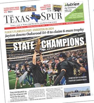 FRENSHIPHIGHSCHOOLER Camden Reesegothisshotatcovering theUIL StateFootball Chamionship inDecember 2024thankstoaTexasSpurconnection— andcameawaywithanawardwinning page-onephotograph.