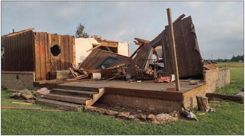 THEMATADORHOME, above, of longtime residents Jim and Judy Cooper was among those destroyed in the powerful June 21 tornado. | PHOTO PROVIDED BY CODY COOPER