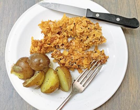 CRISPY AND SPICY “fried” chicken can be prepared uch as for frying, but cooked in the oven. | ANGELINA LARUE