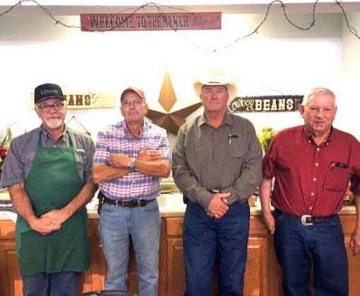 AT YOUR SERVICE Serving up the meal were Commissioners Douglas Campbell, Timmy Brooks, Judge Jim Meador and Commissioner Franklin Jameson. Also serving, but not pictured here, were Commissioner Roegan Cruse and County Attorney Tom Edwards. | COURTESY PHOTO