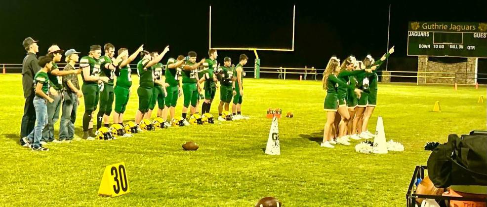 GUTHRIE WINS New coach Craig Hamilton and the Guthrie Jaguars have their first win of the season, defeating the Rotan Yellowhammers 48–40 at home at Jack Huey Field in Guthrie. | COURTESY PHOTO