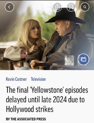 STRUCK OUT On Nov. 2, the day our story ran about “Yellowstone” series creator’s talk at Texas Tech in Lubbock, word spread on social media that the series wouldn’t be back until next year. | FACEBOOK