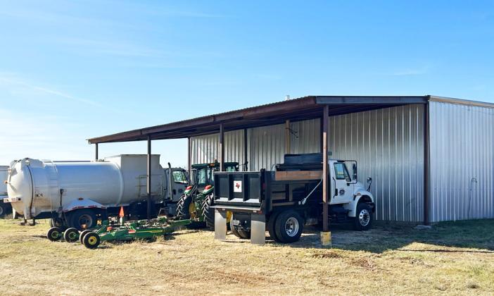 NEW EQUIPMENT BARN Progress continues in Matador; the city has recently completed a new barn for its equipment, constructed by Tye Barclay Construction. | COURTESY PHOTO