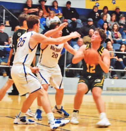 GUTHRIE IN PLAYOFFS? The Guthrie Jaguars defeated the Spur Bulldogs 59–46 Friday night and created a traffic jam in the district standings with three teams—Guthrie, Paducah and Spur—vying for the two playoff spots behind district leader Jayton. Guthrie must play all of their district rivals again in the second round. | COURTESY PHOTO