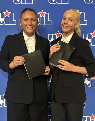 STATE HONORS Congratulations go to Guthrie’s State finalists in Poetry Interpretation: Shaylee Jouett (right) took 5th place and Jewel Johnson (left) 6th place. They competed May 18–19, 2026, at the State UIL Academic Meet in Austin. | COURTESY PHOTO