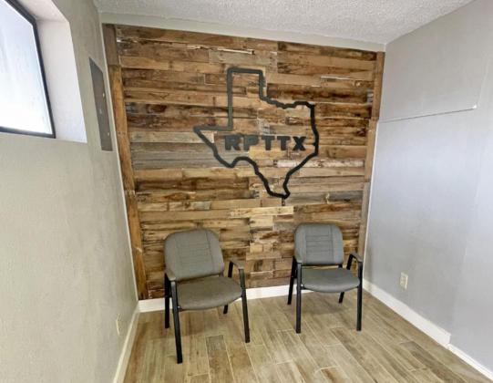 DICKENS DIGS Brady Watson and Libby Cruse welcome customers to their newly renovated Rolling Plains Title office on the courthouse square in Dickens. | CAPROCK COURIER