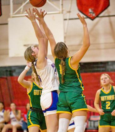 GUTHRIE BASKETBALL The Guthrie Lady Jags took a tough loss to Knox City 33-31 in the Aspermont tournament last week. They remain ranked in theTop 25 in theTABC poll. | SHERI BATY PHOTO