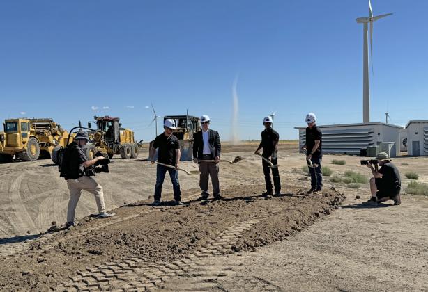 EARTH, WIND AND SKY On Aug. 28, representatives of Soluna, including CEO John Belizaire, joined local partners in turning ceremonial shovelsful of soil at the location of the company's Project Dorothy Phase 2 in Briscoe County. | CAPROCK COURIER