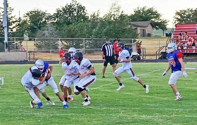 VALLEY SCRIMMAGE Caprock Country football teams (including theValley Patriots, shown here) were scrimmaging this week, with season openers slated for the final week of August for most teams. | COURTESY PHOTO