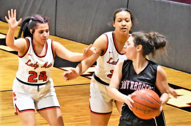 LADY MATS WIN The Motley County Lady Matador varsity basketball team defeated Patton Springs 45-34 for a district win last week. | COURTESY PHOTOS