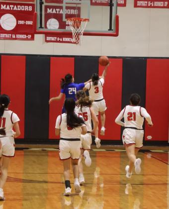 LADYMATS The Motley County Lady Mats varsity girls basketball team had a tough go of things last week, falling to the Spur Spurettes 70-11 and the District-leading and ranked-#12-inthe- state Guthrie Lady Jags 57-27. This week they were to face the Valley Lady Patriots on Friday, Feb. 6 and the Paducah Lady Dragons on Tuesday, Feb. 10 (scores not available at press time). | SUNNI CATES PHOTO