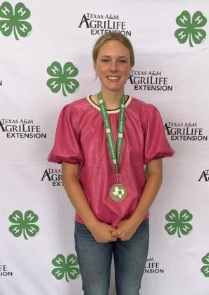 BRISCOE 4-H HONORS Congratulations go to Maddie Francis of Briscoe County, who placed 6th at Texas 4-H State Round Up in Invitational Ag Product Identification. | COURTESY PHOTO