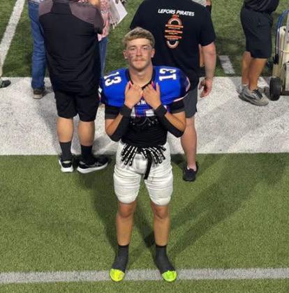 GUTHRIE HONOR Congratulations go to Guthrie’s Kaleb Green, who was chosen to play one last time at the TSMCA D-2 All-Star game on the West Team. The West won 71-12 Saturday night in Wichita Falls. | COURTESY PHOTO