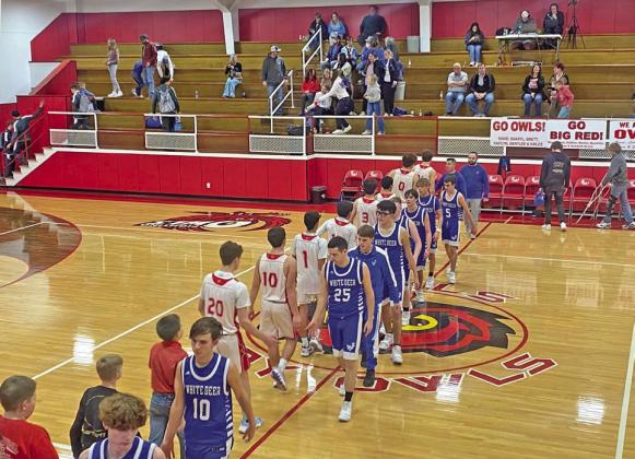 OWLS WIN The Silverton boys varsity basketball team defeated White Deer at home 64-6 Tuesday night, and then won another district game Friday night by beating Claude 63-19 on the road. | COURTESY PHOTO