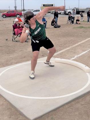 STATE BOUND Guthrie’s Hadley Ray, who was the regional champion in shot put with a throw of 44’7.5”, will be representing Guthrie in his event at the State track meet in Austin May 12-13. | COURTESY PHOTO