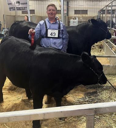SAUL IN STOCK SHOW Valley’s Dax Saul participated in the Texas Junior Brangus Breeders Association State Stock Show in Bryan, Texas, last week. The competition included a Skill-A-Thon, a fitting clinic, a team fitting contest, and a Family Fun Night TJBBA social at Top Golf. Events also included Showmanship and then both his heifers showed in the Ultra Heifer Show. Saul MS Payload 331N4 placed second in class 3 of the Heifer Calf Division; Saul MS Data Bank 40M was Reserve Senior Heifer. | COURTESY PHOTOS
