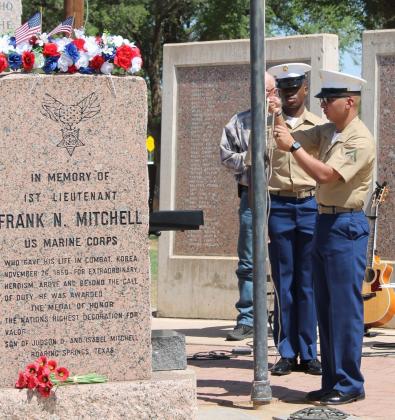 HONORINGTHOSEWHOSERVED The Motley County community of Roaring Springs gathered last week on Memorial Day at Frank Mitchell Park to salute those who have served in the military. | COURTESY PHOTOS