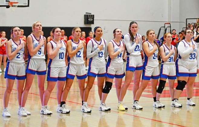 GIRLS BASKETBALL SEASONS END The Valley Lady Patriots basketball team, ranked #1 in the state for most of the season and last year’s State runners-up, had their playoff run cut short Friday night by the #14 Borden Lady Coyotes. The other two Caprock Country girls basketball teams also still in the playoffs, the Motley County Lady Matadors and the Guthrie Lady Jaguars, also had their postseasons cut short by Area playoff losses. Complete coverage on pages 4, 6. | AINSLEE BUCHANAN