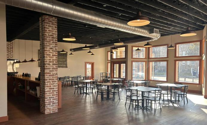 Crossroads Café, a project in downtown Paducah by Lufkin developer Mark Hicks, is now slated to open in January.The project began three years ago and is at the crossroads of US Highway 83 and US Highway 70, located on the square north of the Cottle County courthouse. | COURTESY PHOTOS