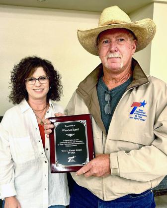 Congratulations were extended recently to the 2024 Terry L. Keener Employee of the Year recipient for Briscoe County,Wendell Reed, who works in Briscoe County Maintenance and serves as their maintenance crew chief. | COURTESY PHOTO