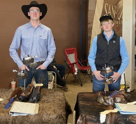 SPUR-FECT! JD Smith (left) and Clay Hodges (right) earned blue ribbons at the San Angelo Ag Mech Show.