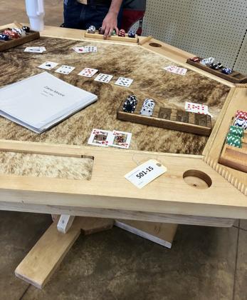 ALL IN Zane Moore spent months crafting his poker table out of maple.
