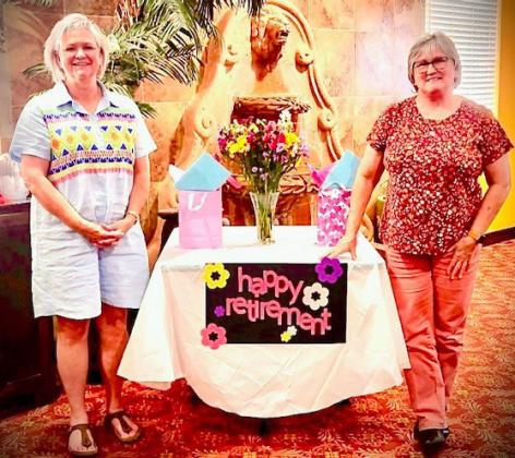 RETIREMENTS Longtime Paducah ISD teachers Sally Stice and Carla Rushin were recognized with a reception last week at the school. | COURTESY PHOTO
