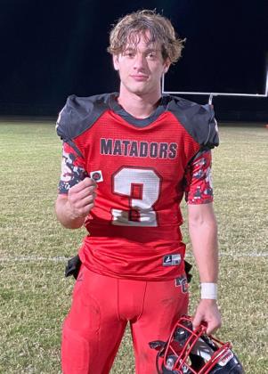 MOTLEY STANDOUT Texas 1A selected Jason Richards, sophomore, Motley County, as its Fan Helmet Sticker Winner for the final regular season gamebetweenAspermontand Motley County. |TEXAS 1A FAN PHOTO