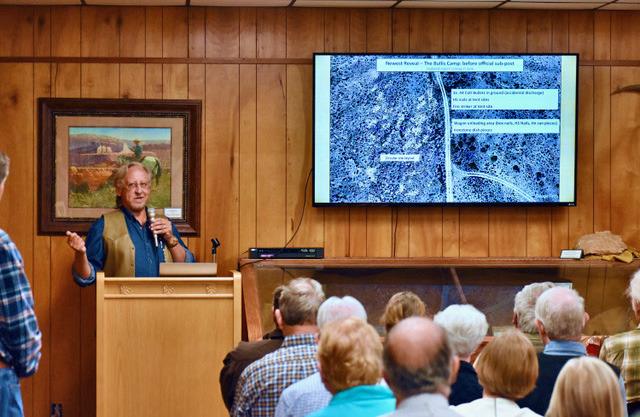MUSEUM EVENT At the April 22 meeting of the Southwestern Federation of Archeological Societies, held at the Comanchero Canyons Museum in Quitaque, Tom Ashmore of the West Texas Archeological Society explained how he uses satellite impressions to find trails, mail stations and military camps. | COURTESY PHOTO