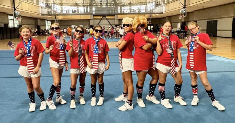 SURPRISE VISIT FOR THE MAVERICKS The Jr. High Cheerleading squad was surprised by the Varsity squad showing up to cheer them on during their competition showcases the last day of UCA Cheer Camp at Texas Tech on July 9. | COURTESY PHOTO