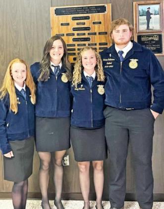 VALLEY FFA Reese Cruz, Laney Edwards, Cecy’Le Pigg and Tucker Schlueter attended the FFA Area Leadership Conference at Clarendon College last week. | COURTESY PHOTO