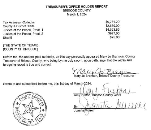 Briscoe commissioners approve new sheriff’s vehicle using SB-22 funds in March meeting