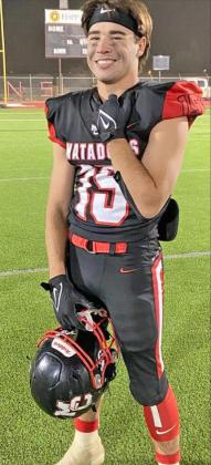 TEXAS 1A PLAYER OF THE WEEKER Senior Kason Degan was recognized by Texas 1A Fan as one of the players of the week for his performance on both sides of the ball in the semi finals versus Klondike. | TEXAS 1A FAN